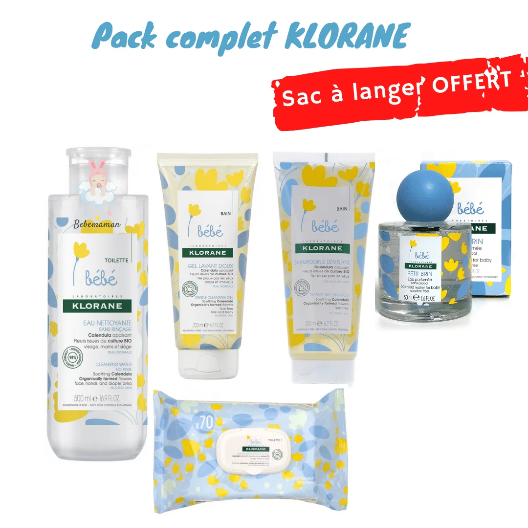 Klorane Bébé Pack Complet + Sac à langer OFFERT 