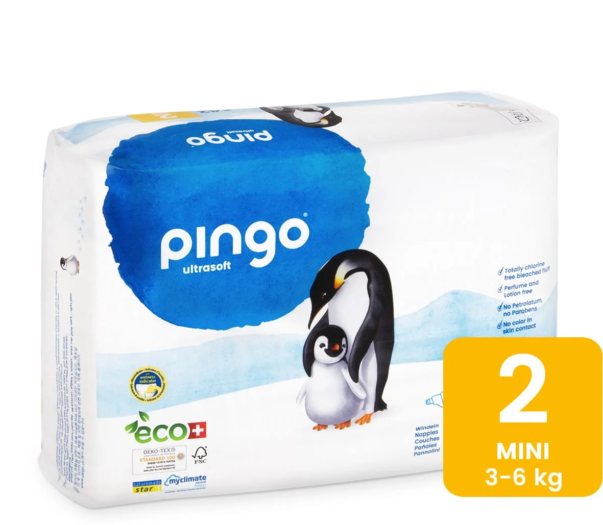 Couches écologiques PINGO, T6 XL, 2 paquets de 36 pces