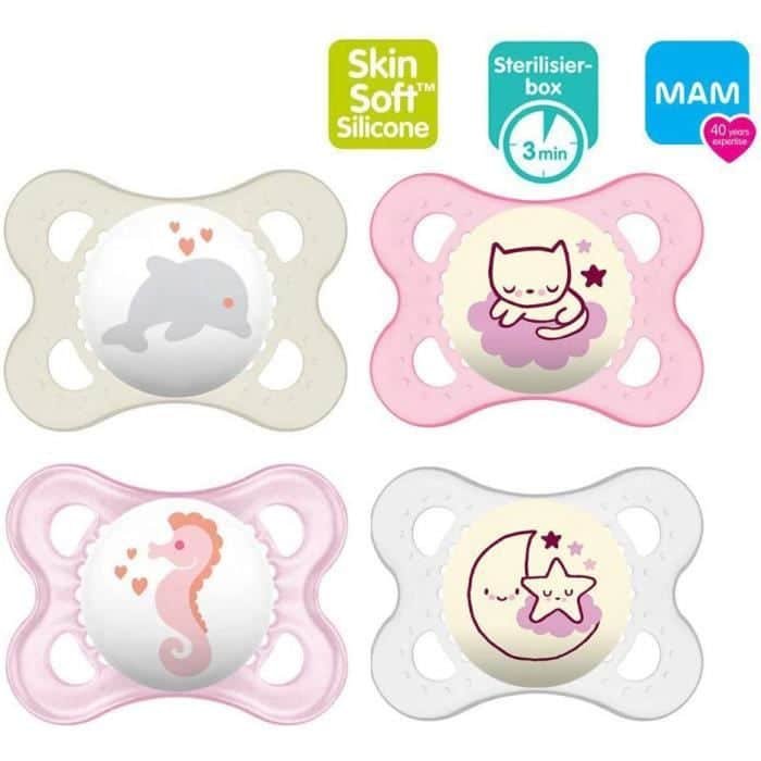 Mam Sucette Silicone Night Rose 0-6 mois