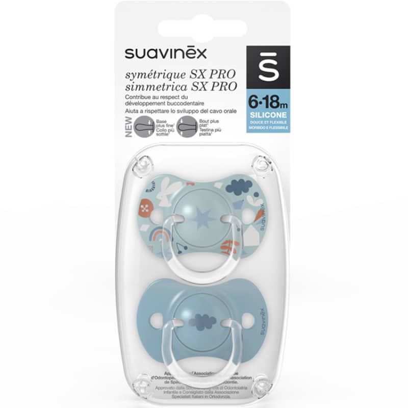 SUAVINEX Sucette tout silicone SX Pro Physiologique 6-18 mois (Blanc)