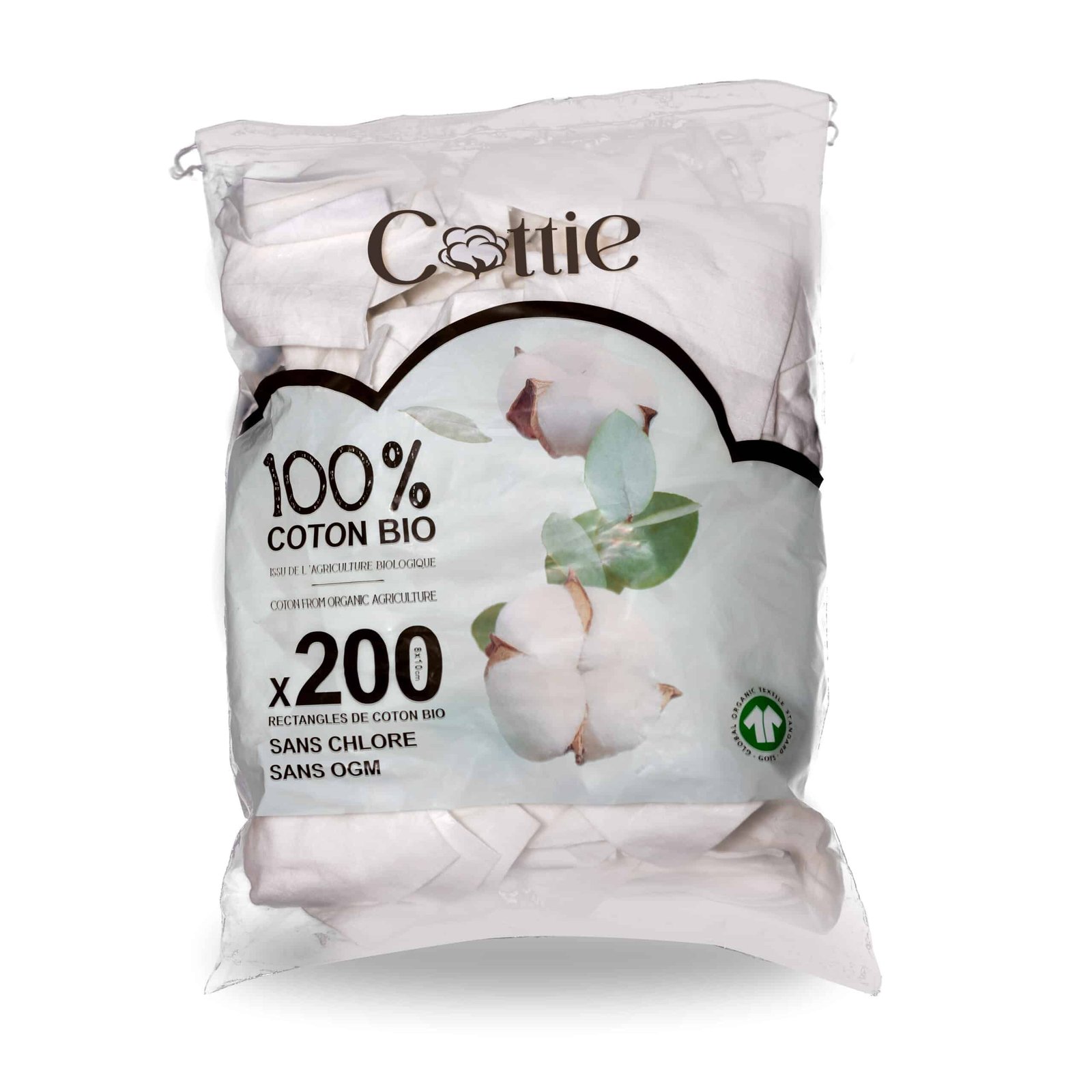 Cottie 100% coton Bio certifié GOTS 200 Pads 