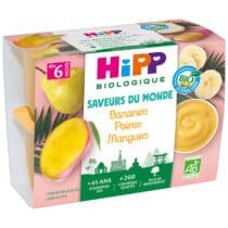 Retrouvez Hipp Coupelles Bananes Poires Mangues 6m+ 4x100g aux meilleurs prix sur Bebemaman.ma . Livraison à domicile partout au Maroc.