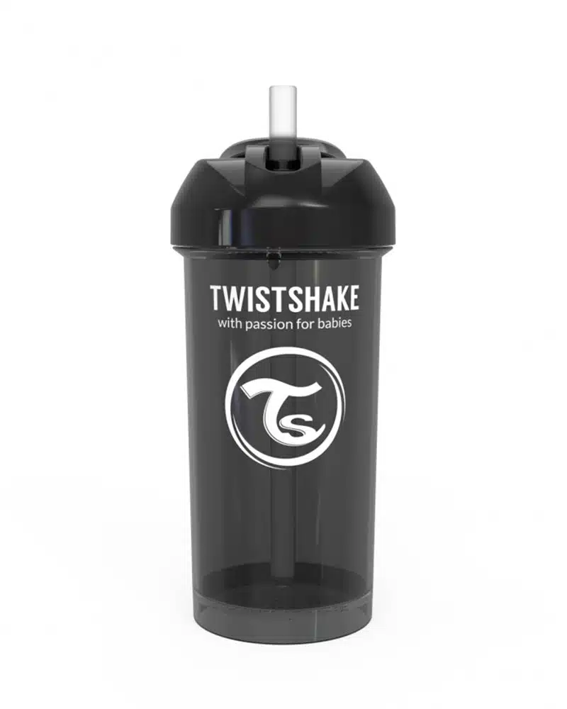 Twistshake Gourde à Paille 360ml Noir 