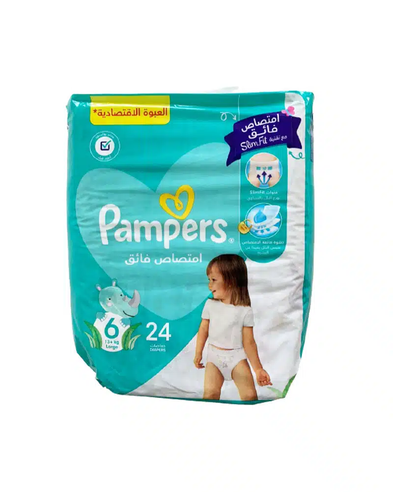 Pampers Ultra Absorbant Large Taille 6 (13+ kg) - 24 Couches 