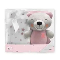Interbaby Couverture + Peluche Ours Rose