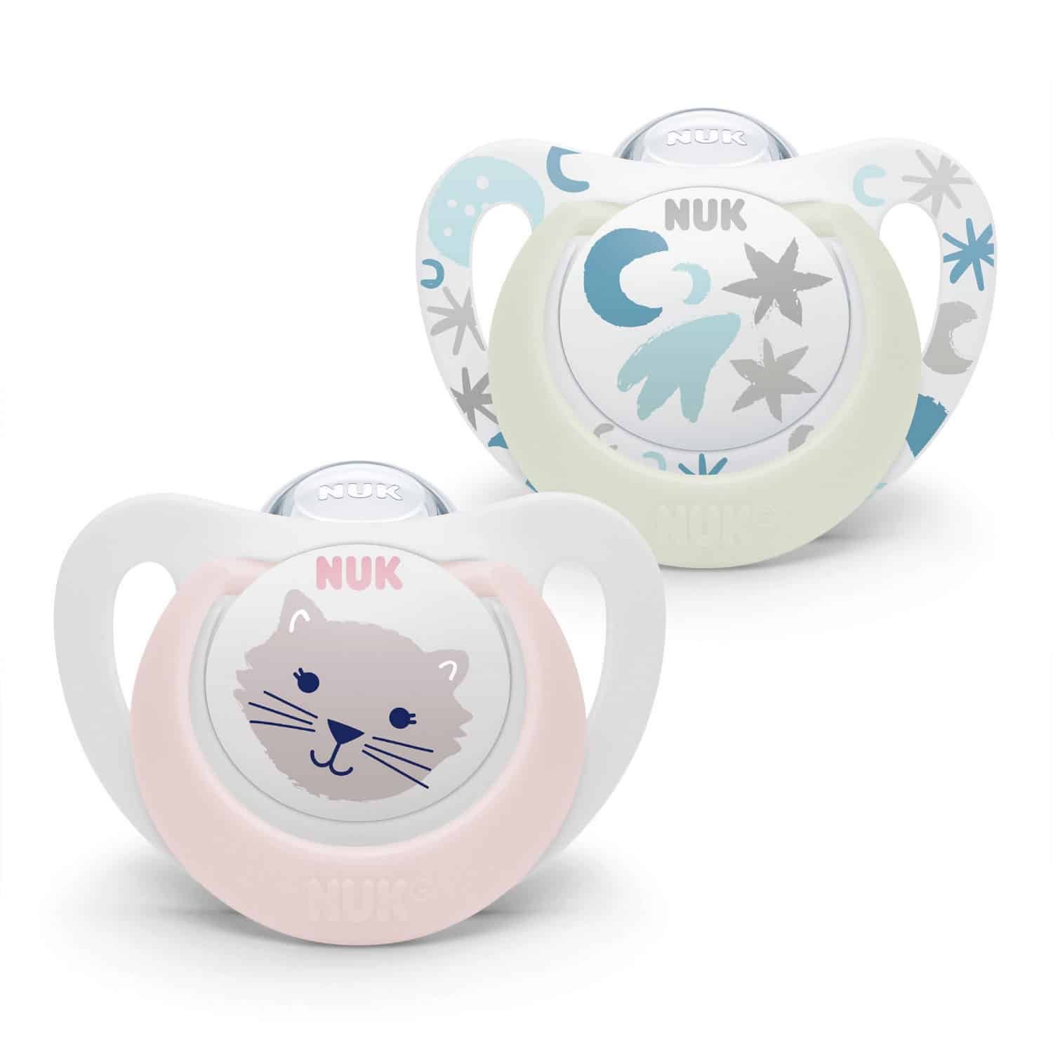 Nuk Sucette Silicone Star Day & Night 0-6 mois Chat/Etoiles 