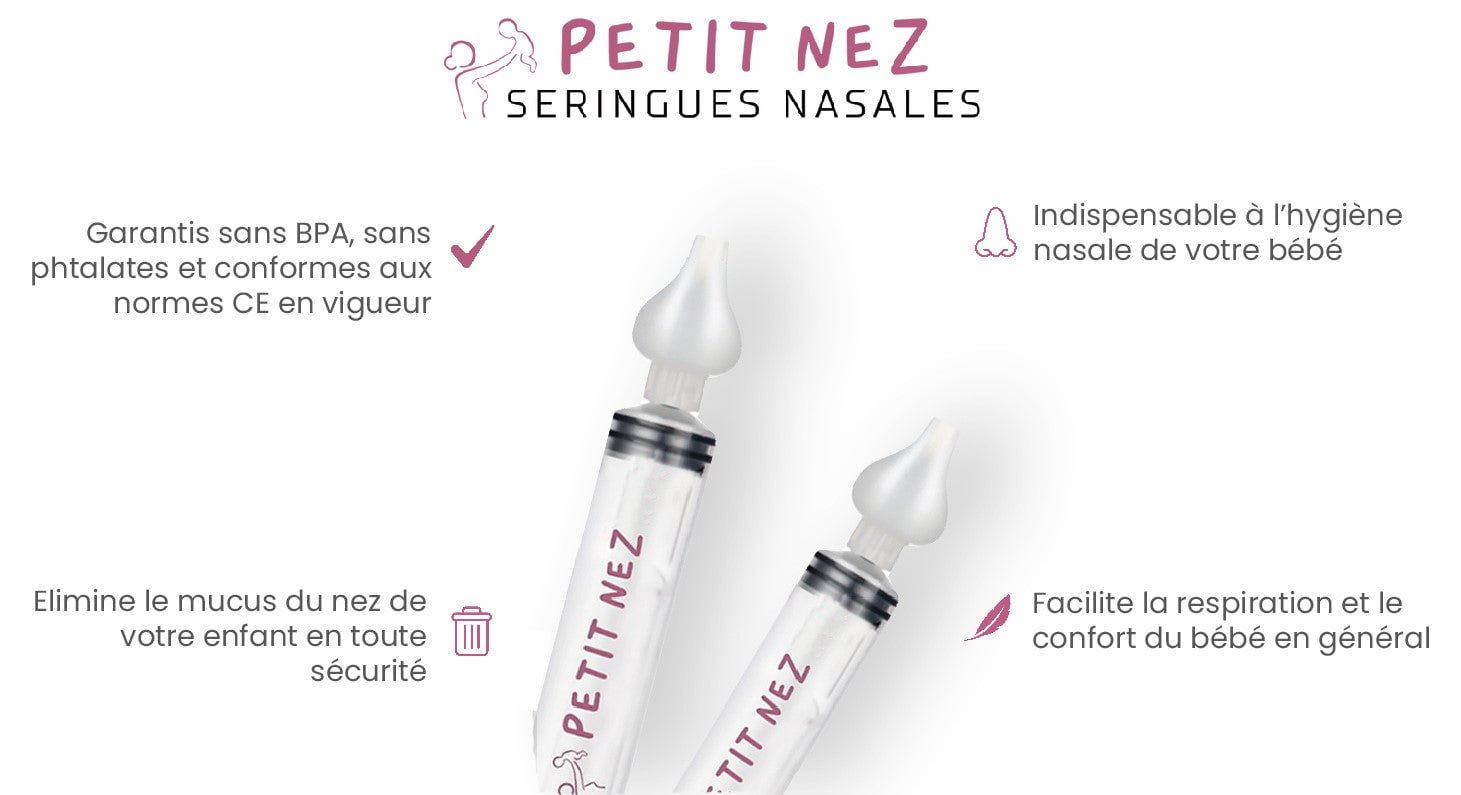 Seringue Nasale pour Bébé – Kit Complet de 4 Seringues pour Sérum